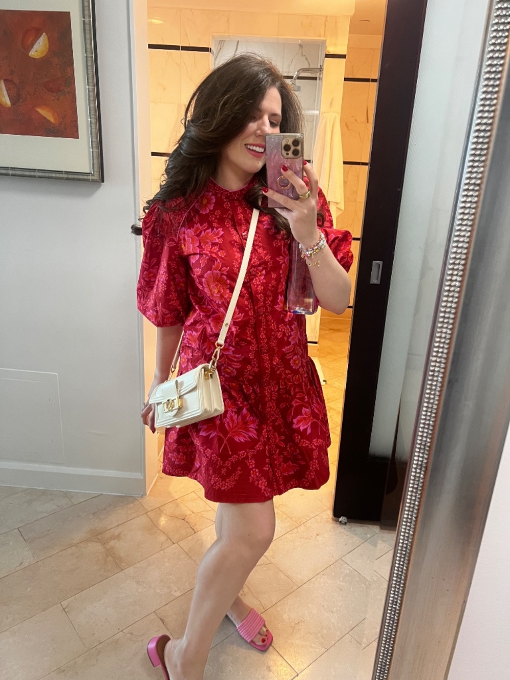 Farm Rio Red Floral Print Mini Dress - Picture 2 of 2